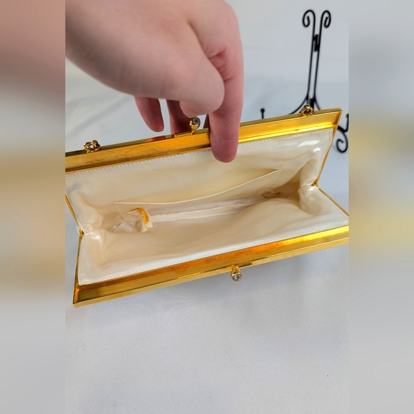 Vintage Walborg Beaded Evening Wrist Bag Clutch Floral White Ivory Wedding Bride - Picture 7 of 10